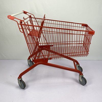 購入 赤い鋼鉄買物車のセリウムの証明書180Lのヨーロッパの大きい買物車 online manufacture