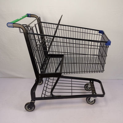 購入 米国式の黒い鋼鉄買物車の電気泳動の金属の買物車 online manufacture
