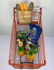 210L Customized Metal Supermarket Shopping Trolley European Type Red And Green Color