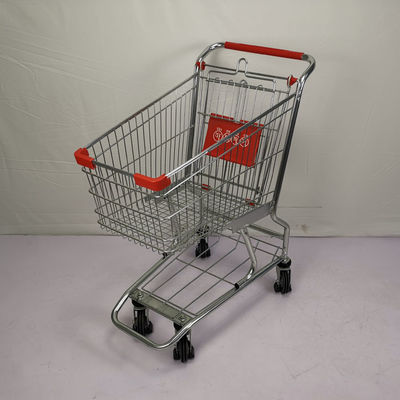 購入 PUの車輪が付いている小さい60L金属のショッピング トロリー食料雑貨品店の買物車 online manufacture