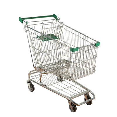 購入 緑のプラスチック部品が付いている粉のコーティングの金属の買物車Q195の鋼鉄を亜鉛でメッキしなさい online manufacture
