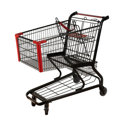 購入 125L黒の金属の軽量のショッピング トロリー食料雑貨のカートEN BS 1929年 online manufacture
