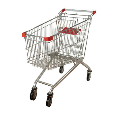 購入 金属のバスケット125Lのヨーロッパの買物をするトロリー食料雑貨のカートの反盗難 online manufacture