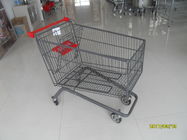 中国 赤いハンドルが付いている大容量4の車輪のスーパーマーケットのショッピング トロリー 会社