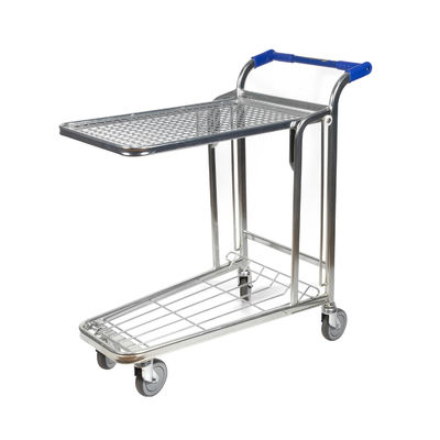 購入 倉庫のトロリー カートに耐える鋼鉄平面二重デッキのトロリー200kg online manufacture