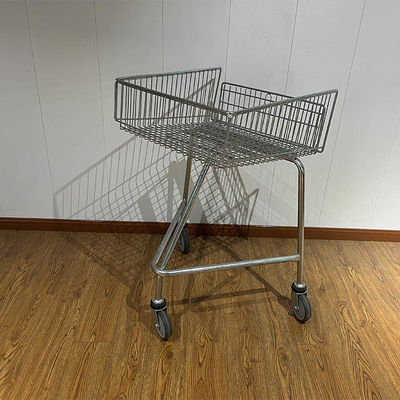 購入 Shallow Shopping Trolley For Disabled  With Escalator Wheels Push Along Steel Shopping Cart オンライン製造