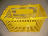 中国 携帯用手持ち型の黄色いプラスチック買物かご/単一はハンドルのバスケットを運びます 会社