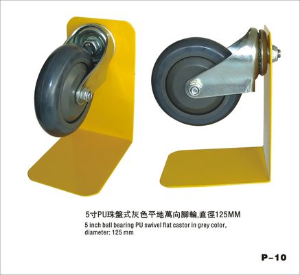 中国 4 インチ黒い PU の車輪、ボール ベアリングが付いている買物をするトロリー足車の車輪 工場